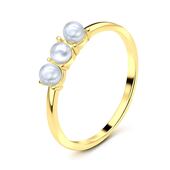 Pearl Gold Plated Silver Rings NSR-2909-GP